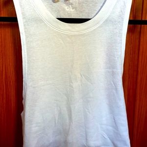 Alo yoga simple white tank